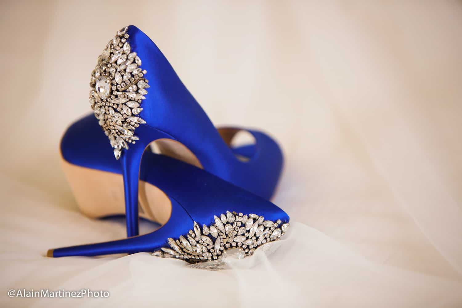 Royal blue and hot sale silver wedding shoes